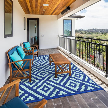 GENIMO Outdoor Rug for Patio Clearance, Reversible Plastic Straw Rugs for RV - Image 5