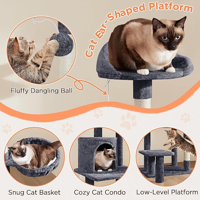 Yaheetech 57in Multi-Level Cat Tree Tower - Image 4