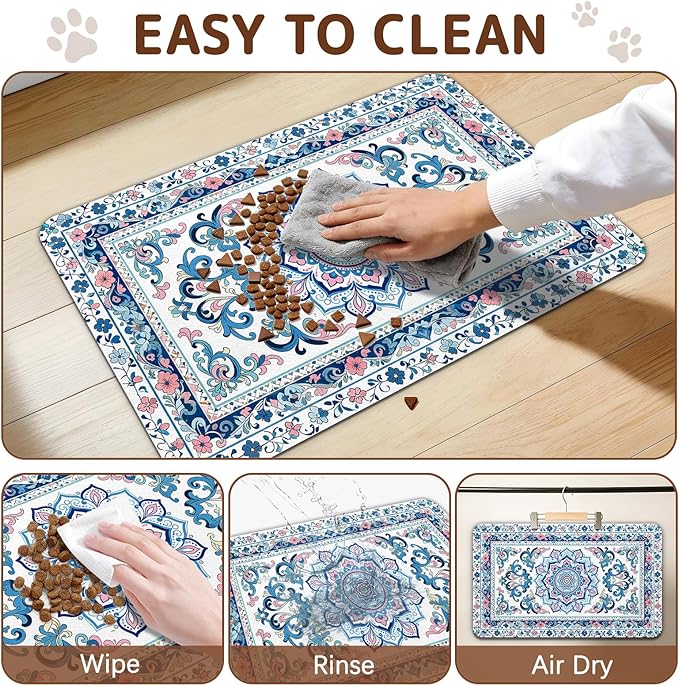 Dog Food Mat for Bowls, Absorbent Quick Dry Dog Cat Mats for Food and Water - Image 6