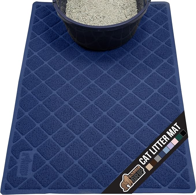 GORILLA GRIP Cat Litter Box Mat, Water Resistant, US Designed Kitty Litter by GorillaGrip