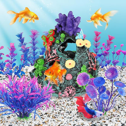 MyLifeUNIT Fish Tank Decorations, 7 Pieces Aquarium Plants Set - Image 7