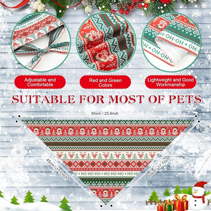 Weewooday 50 Pcs Christmas Bandanas - Image 3
