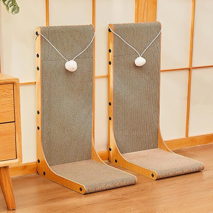 Value 2-Pack 23.6 Inch L-Shaped Cardboard Cat Scratcher, Dual Use Scratch Pad - Image 9