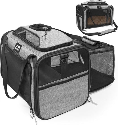 Top and Side Expandable Pet Carriers, in-Cabin Travel Carrier by FURTENT