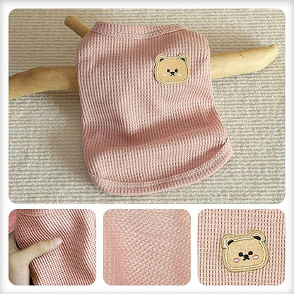 Waffle Knit Cat & Dog T Shirt for Small Dogs, Stretchable Puppy Shirt for - Image 2