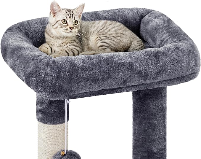 Topeakmart Cat Tree Cat Tower for Indoor Cats, 34.5in Cute Cat Tree Activity - Image 6