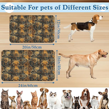 Grunge Boho Pet Feeding Mat for Floors–Christmas Stocking Absorbent Quick Dry - Image 2
