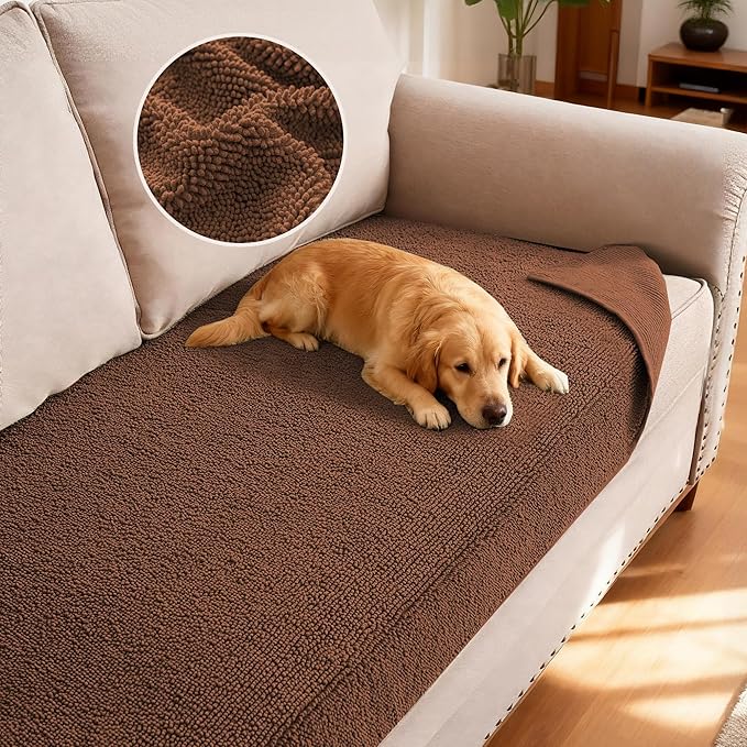 H.VERSAILTEX Non Slip Pet Couch Cover Chenille Dog Bed Protector Thick Soft by HVERSAILTEX