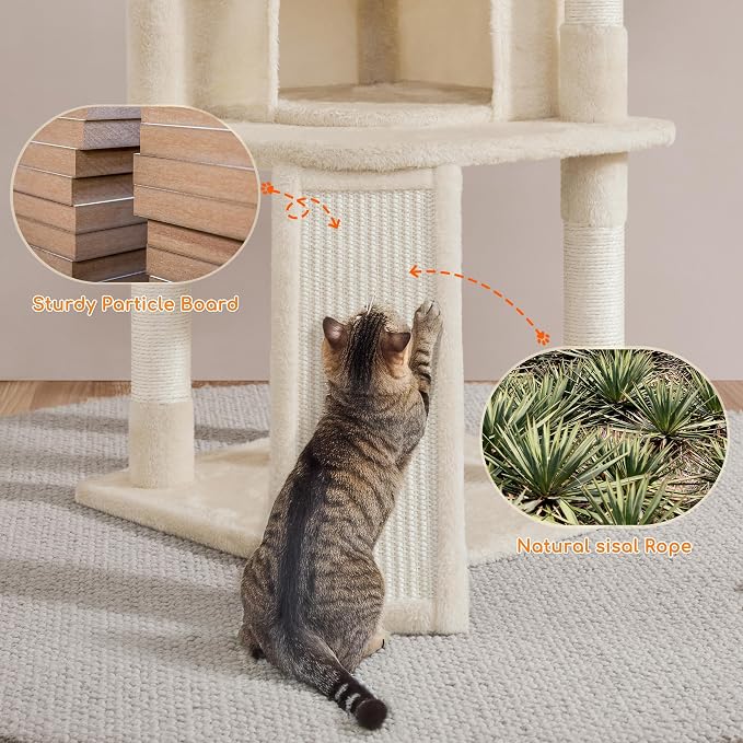 Yaheetech Cat Tree, 42in Play Tower - Image 9