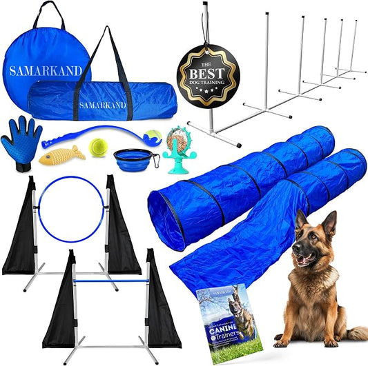 Dog Agility Course Backyard Set, Including Dog Tunnel Bags by SAMARKAND