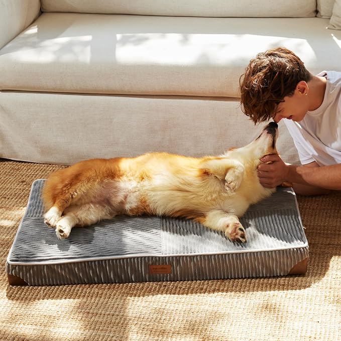 FUKUMARU Dog Bed, Thickened Corduroy Orthopedic Dog Beds - Image 7