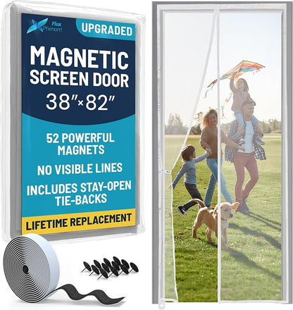 Flux Phenom Magnetic Screen Door Mesh 38x82 Inch – Easy Install, Strong Magnet by FluxPhenom