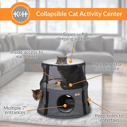 K&H Pet Products Kitty Tower Classy Gray 2 Story - Image 2