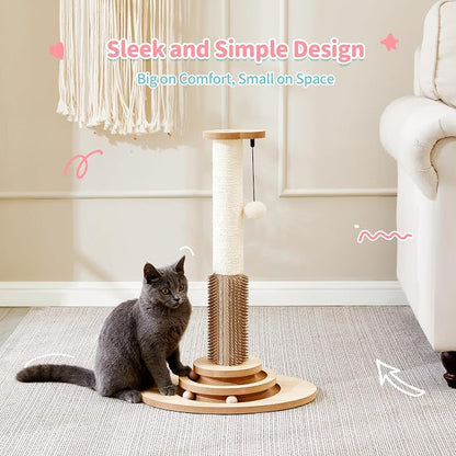 Made4Pets Cat Scratching Post, 4-in-1 Interactive Trackball Toys - Image 8