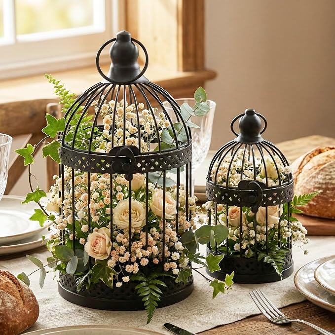 VELA LANTERNS Bird Cage Decor Candle Holder Lantern Decorative Table - Image 8