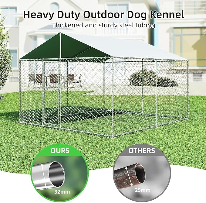 10'x10' Large Outdoor Dog Kennel, Heavy Duty Dog Enclosure - Image 3