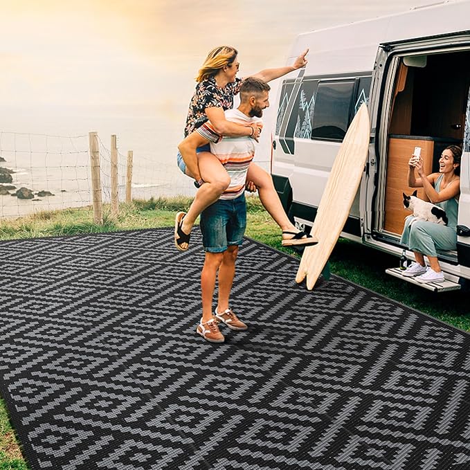 GENIMO Outdoor Rug for Patio Clearance, Reversible Plastic Camping Rugs - Image 2