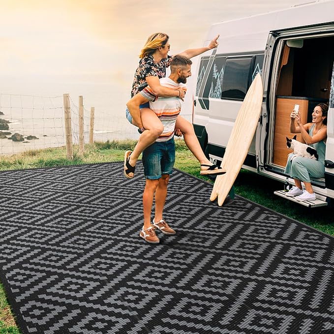 GENIMO Outdoor Rug for Patio Clearance, Reversible Plastic Straw Rugs for RV - Image 4