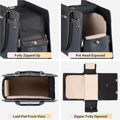 Dog Purse Carrier for Small Dogs, Stylish Foldable Pet Carrier Purse Tote Bag - Image 6