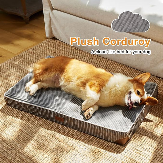 FUKUMARU Dog Bed, Thickened Corduroy Orthopedic Dog Beds - Image 2