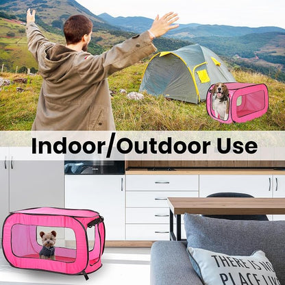 Beatrice Home Fashions Portable, Collapsible, Pop Up Kennel Travel Cat and Dog - Image 6