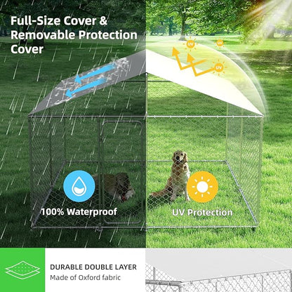 10'x10' Large Outdoor Dog Kennel, Heavy Duty Dog Enclosure - Image 4