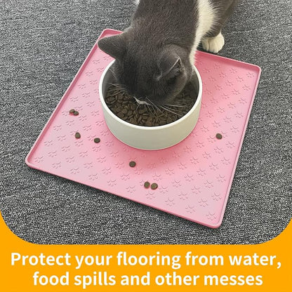 Ptlom Pet Placemat for Dog and Cat, Waterproof Non-Slip Silicone Feeding Bowl - Image 5