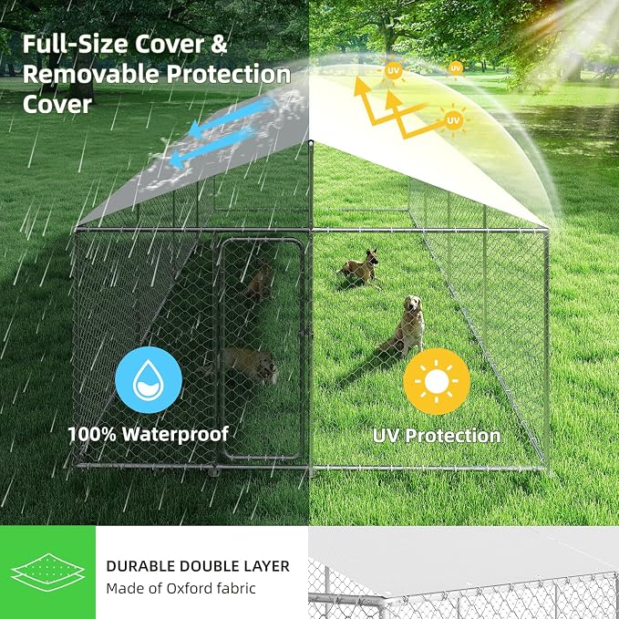 20'x10' Large Outdoor Dog Kennel, Heavy Duty Dog Enclosure - Image 4