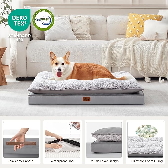 2-Pack Waterproof Dog Bed Medium Size Dogs, Plush Cushion & Orthopedic - Image 6