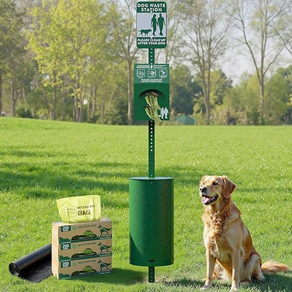 Dog Waste Station Outdoor, Pet Waste Disposal Station Rustproof Aluminum by MetaTeel