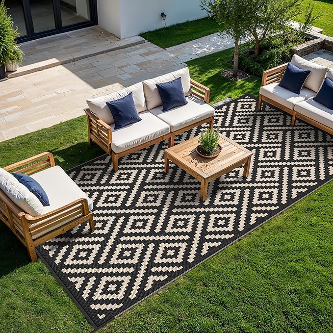 GENIMO Outdoor Rug for Patio Clearance, Reversible Plastic Straw Rugs for RV - Image 2