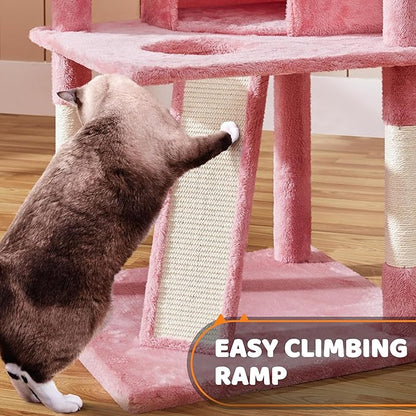 Yaheetech 68.5in Cat Tree for Large Cats, Large Condo, Stable Pet Play House - Image 6