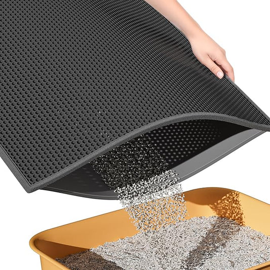 ESTHELLO Cat Litter Mat, Cat Litter Trapping Mat, Honeycomb Double Layer Design by ESTHELLO
