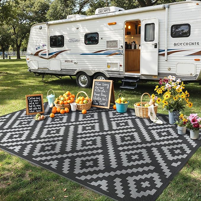 GENIMO Outdoor Rug for Patio Clearance, Reversible Plastic Camping Rugs - Image 3