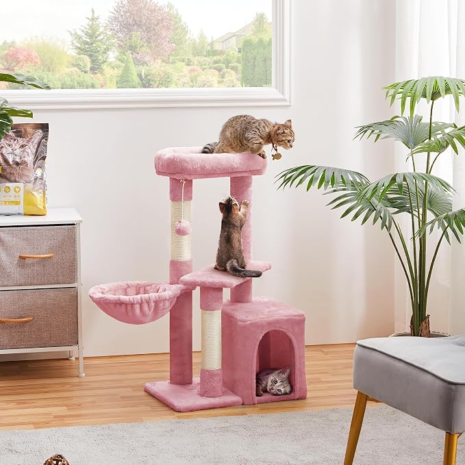 Topeakmart Cat Tree Tower for Indoor Cats, 34.5in Cute Kitten Tree Activity - Image 2