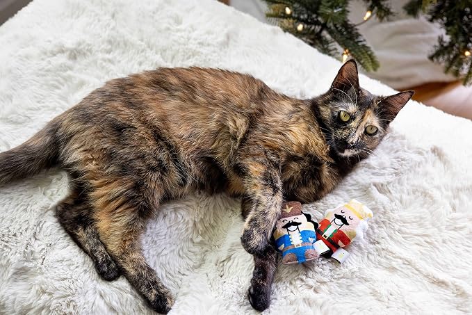 Pearhead Holiday Nutcrackers Cat Toy Set, Christmas Pet Owner Gift, Interactive - Image 2