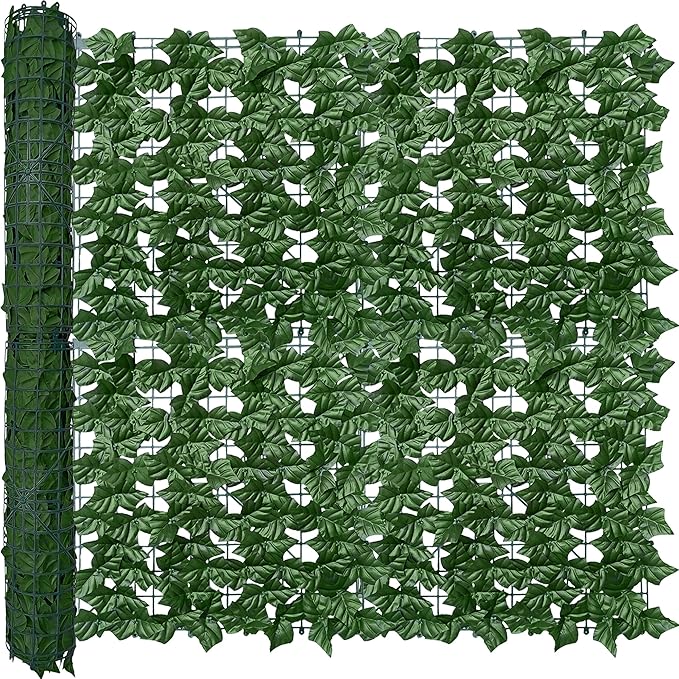 Artificial Ivy Privacy Fence Wall Screen: 40X100 in UV-Anti Faux Greenery by ODTORYHOME