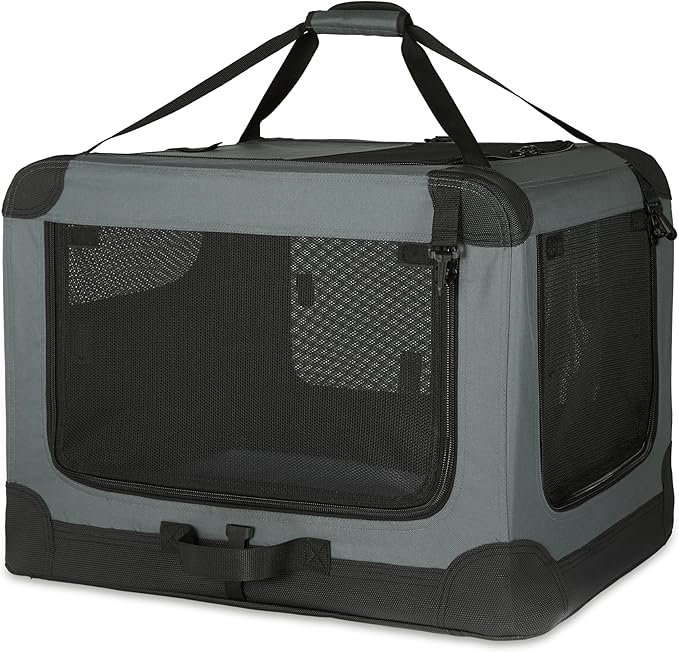 Amazon Basics 4-Door Portable Folding Soft Dog Crate, Collapsible Travel Kennel by AmazonBasics