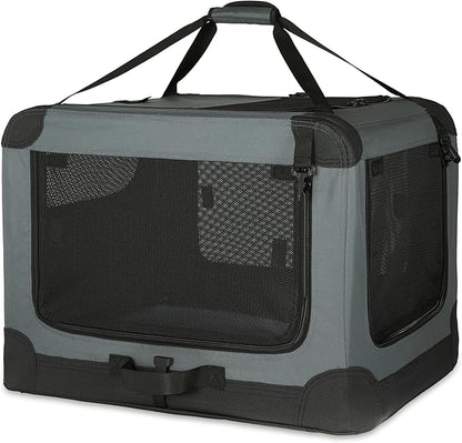 Amazon Basics 4-Door Portable Folding Soft Dog Crate, Collapsible Travel Kennel by AmazonBasics