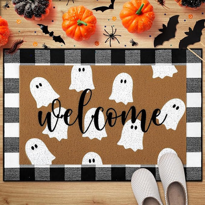Tinideya 2 Pcs Door Mat Welcome Non Slip Coir Mats Floor Layering Doormats by Tinideya