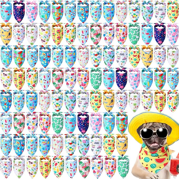 Sweetude 100 Pieces Dog Bandanas Bulk, Bandanas by Sweetude
