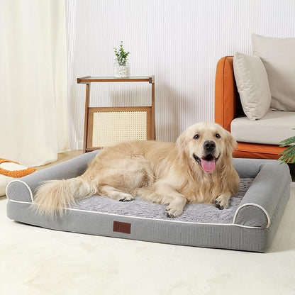 Orthopedic Dog Beds for Large Dogs, Waterproof Lined Egg Crate Foam Pet Bed Mat by TJSOULER