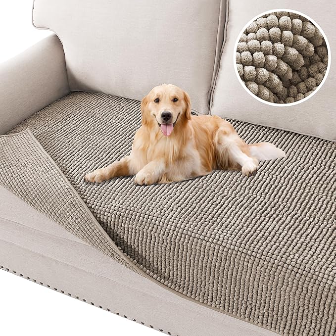 H.VERSAILTEX Plush Chenille Couch Protector Dog Bed Cover Thick Soft Loveseat by HVERSAILTEX