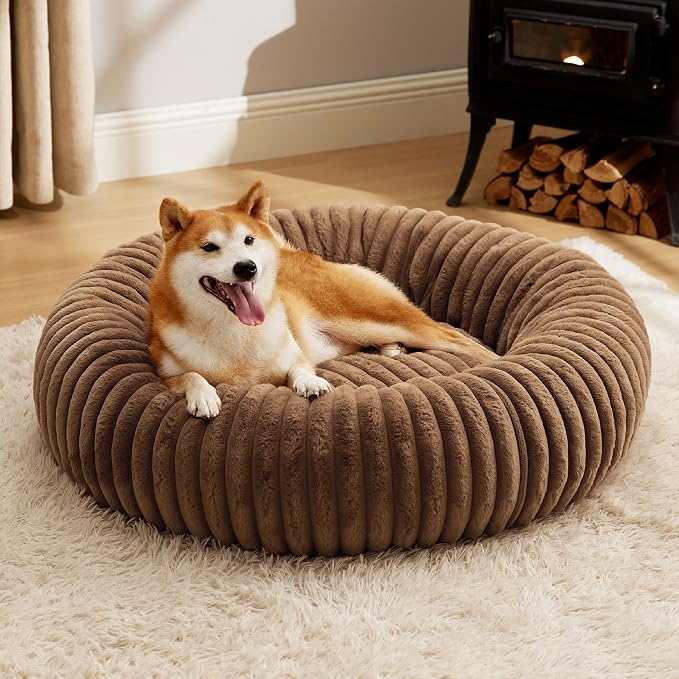 Bedsure ComfyFleece™ Donut Large Dog Bed by BEDSURE