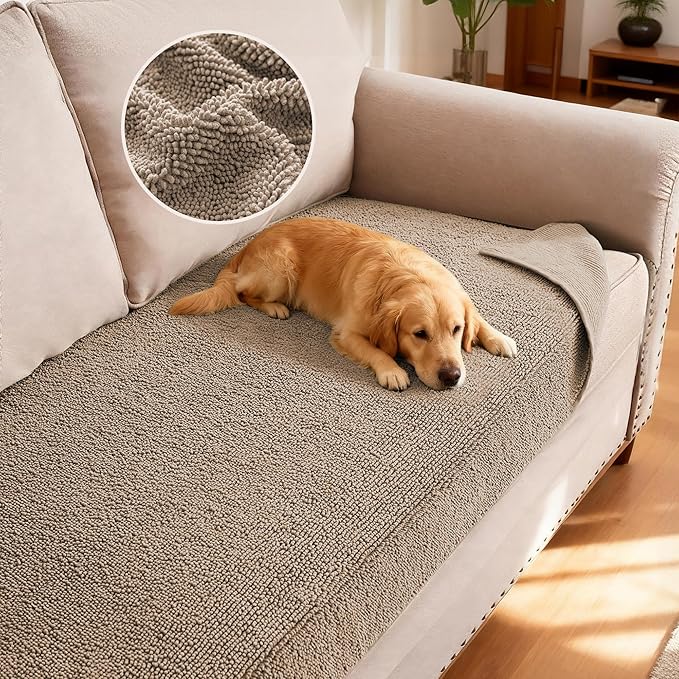 H.VERSAILTEX Non Slip Pet Couch Cover Chenille Dog Bed Protector Thick Soft by HVERSAILTEX