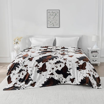 Bnuitland Cow Printed Fleece Flannel Throw Blanket, 300 GSM Double Sided Fuzzy - Image 3