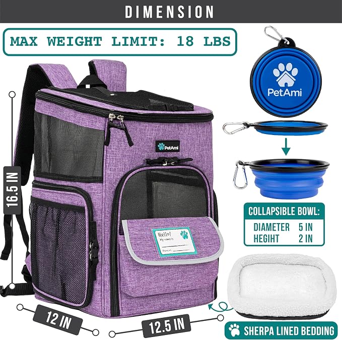 PetAmi Dog Backpack Carrier, Airline Approved Cat Backpacks - Image 6