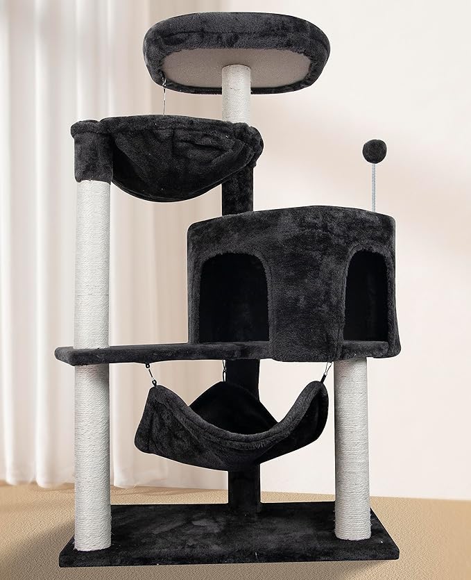 YUNIQUE Cat Tree with Cat Condo and Big Hammock - Image 3