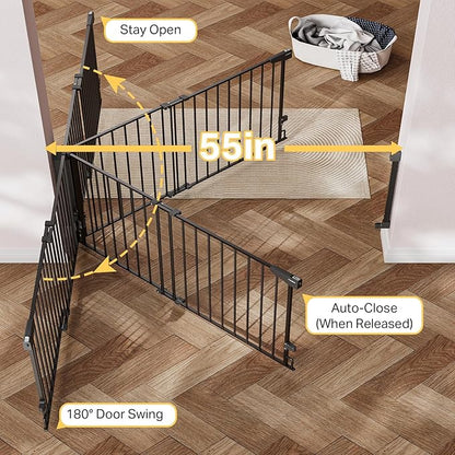 Cumbor 35.1–55" No Bottom Bar Baby Gate - Image 5
