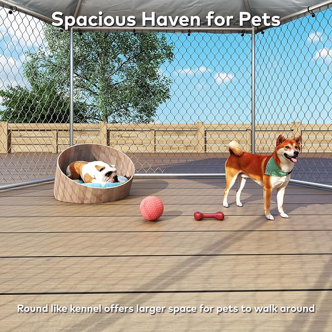 6.8x6.8 FT Large Outdoor Dog Kennel Outside - Image 8